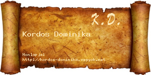 Kordos Dominika névjegykártya